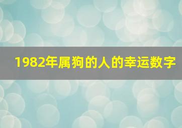 1982年属狗的人的幸运数字