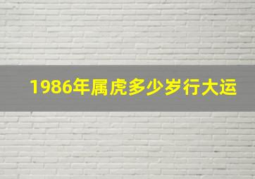 1986年属虎多少岁行大运