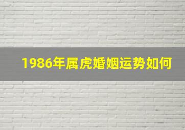 1986年属虎婚姻运势如何