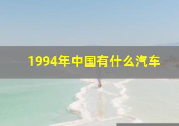 1994年中国有什么汽车