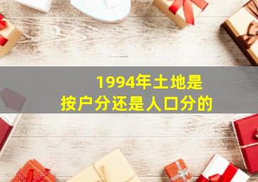 1994年土地是按户分还是人口分的