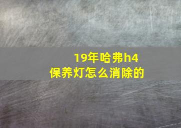 19年哈弗h4保养灯怎么消除的