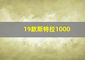 19款斯特拉1000