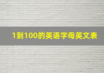 1到100的英语字母英文表