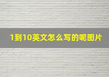 1到10英文怎么写的呢图片