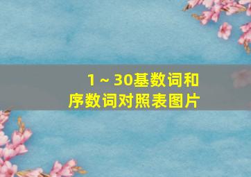 1～30基数词和序数词对照表图片