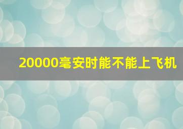 20000毫安时能不能上飞机