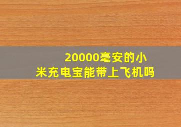 20000毫安的小米充电宝能带上飞机吗