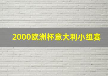 2000欧洲杯意大利小组赛