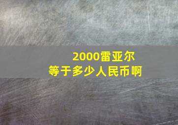 2000雷亚尔等于多少人民币啊