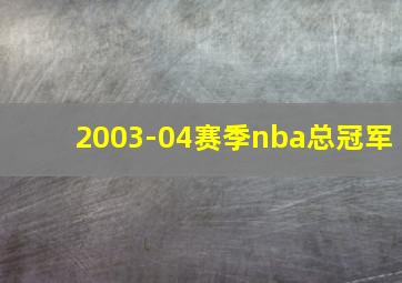 2003-04赛季nba总冠军