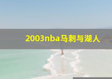 2003nba马刺与湖人