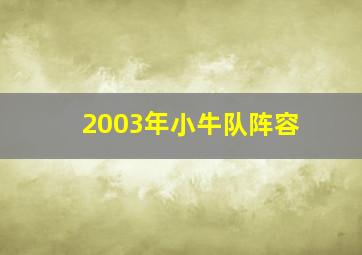 2003年小牛队阵容