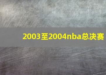 2003至2004nba总决赛