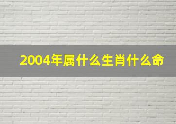 2004年属什么生肖什么命