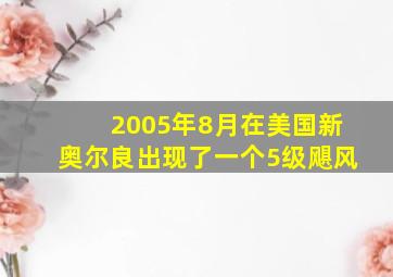 2005年8月在美国新奥尔良出现了一个5级飓风