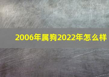 2006年属狗2022年怎么样