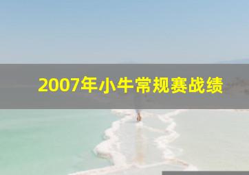 2007年小牛常规赛战绩