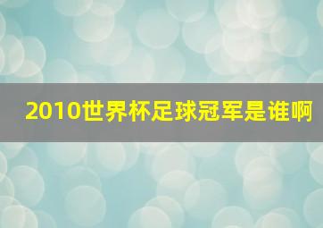 2010世界杯足球冠军是谁啊