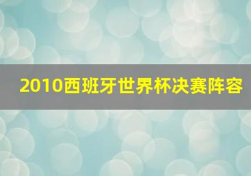 2010西班牙世界杯决赛阵容