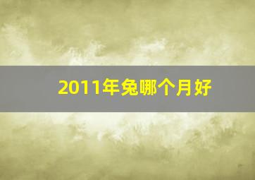 2011年兔哪个月好