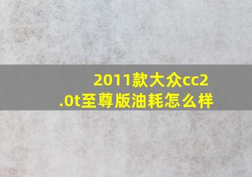 2011款大众cc2.0t至尊版油耗怎么样