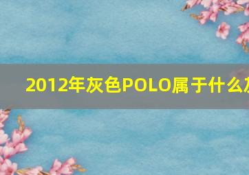 2012年灰色POLO属于什么灰