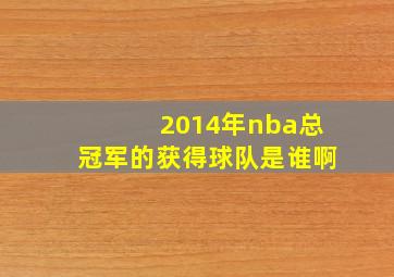 2014年nba总冠军的获得球队是谁啊