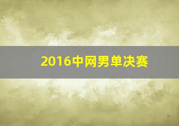 2016中网男单决赛