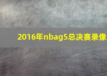 2016年nbag5总决赛录像