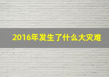 2016年发生了什么大灾难