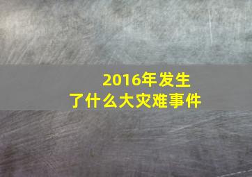 2016年发生了什么大灾难事件