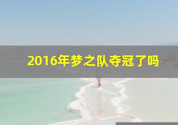 2016年梦之队夺冠了吗