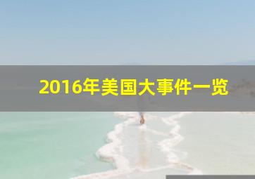 2016年美国大事件一览