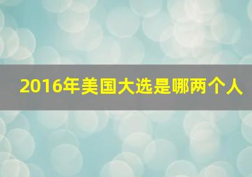 2016年美国大选是哪两个人