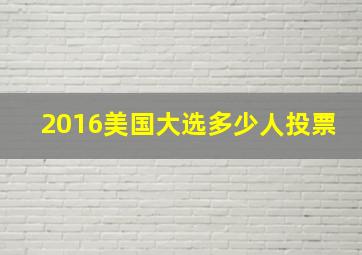 2016美国大选多少人投票