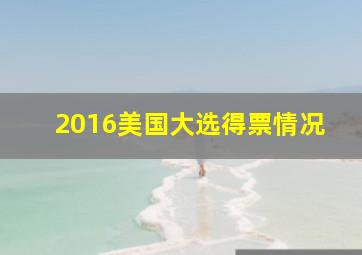 2016美国大选得票情况