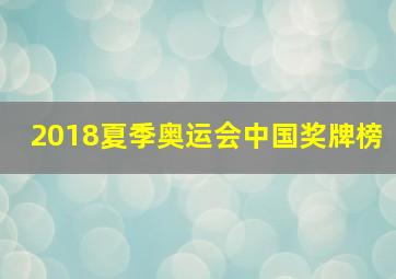 2018夏季奥运会中国奖牌榜