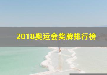 2018奥运会奖牌排行榜