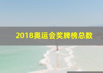 2018奥运会奖牌榜总数