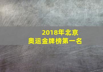 2018年北京奥运金牌榜第一名