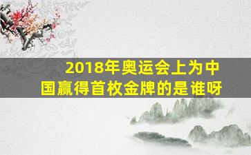 2018年奥运会上为中国赢得首枚金牌的是谁呀