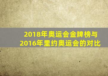 2018年奥运会金牌榜与2016年里约奥运会的对比