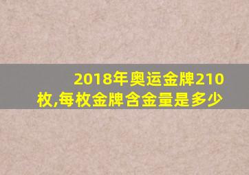 2018年奥运金牌210枚,每枚金牌含金量是多少