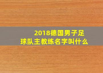 2018德国男子足球队主教练名字叫什么