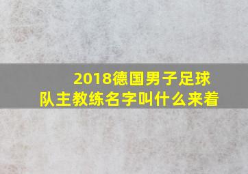 2018德国男子足球队主教练名字叫什么来着