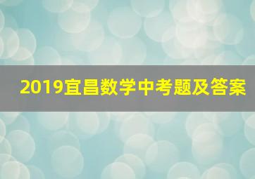 2019宜昌数学中考题及答案