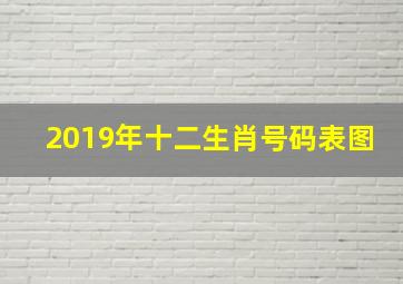 2019年十二生肖号码表图