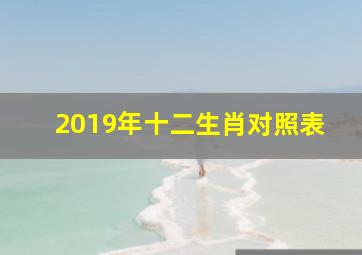 2019年十二生肖对照表