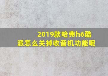 2019款哈弗h6酷派怎么关掉收音机功能呢